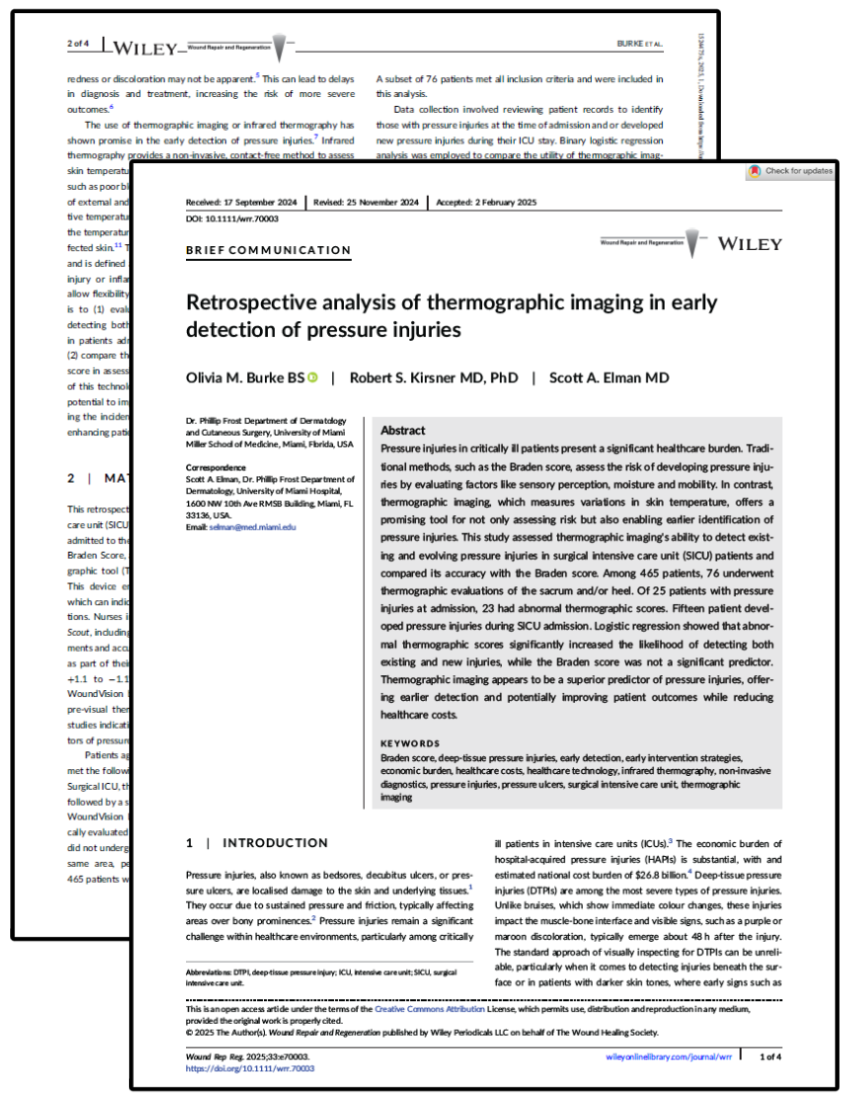 Retrospective analysis of thermographic imaging in early detection of pressure injuries